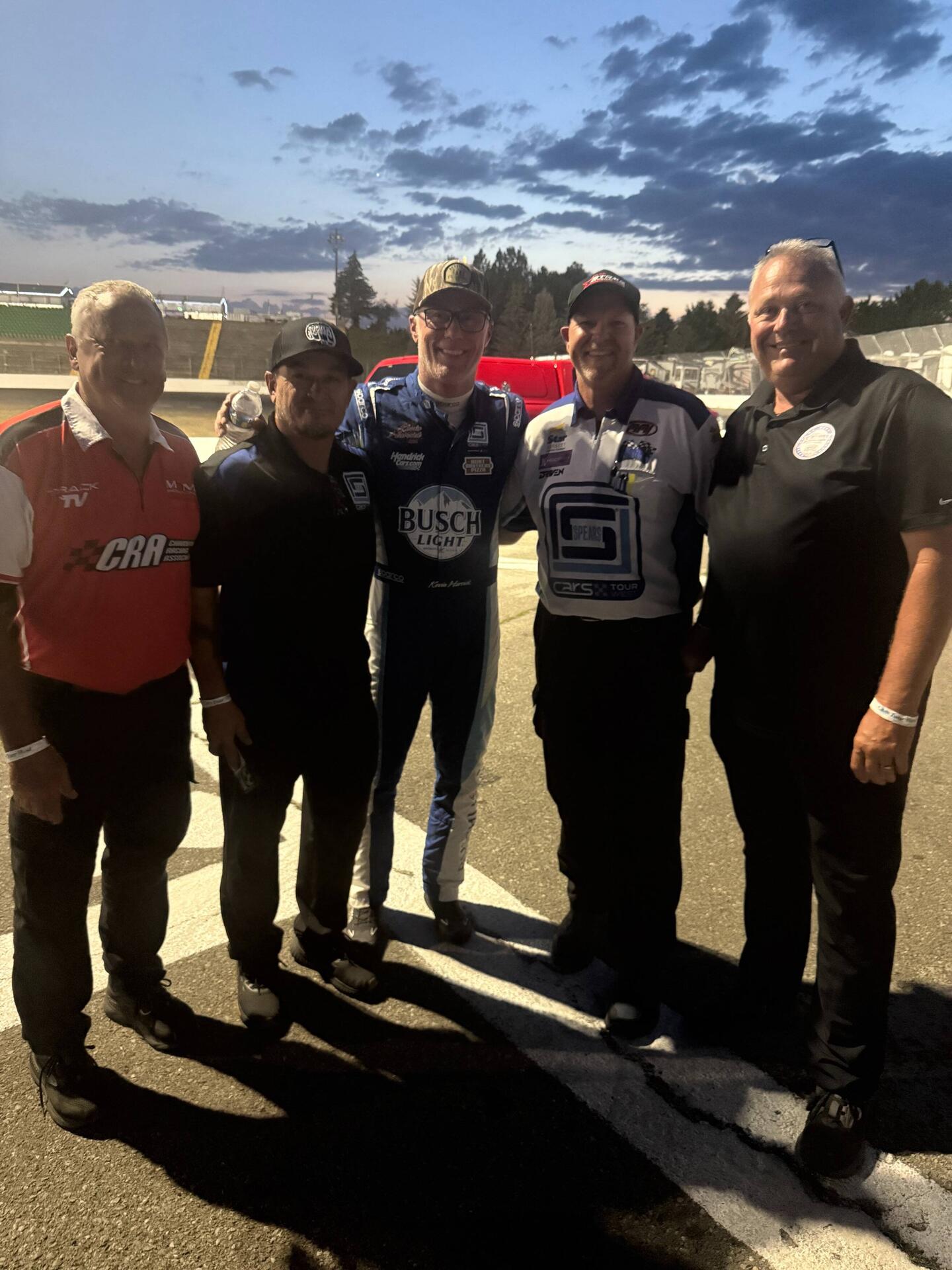 Picture of Mike with Kevin Harvick in the middle