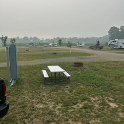 Smoke at campsite in Michigan