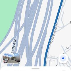 We were on the dark blue line on the right - a bus way. One of the reasons we don't drive in Paris!