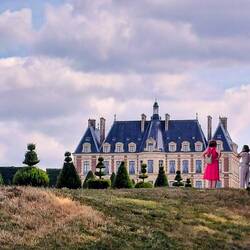 As we came around the corner up on the hill, there was Le Chateau