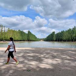 Looking towards Le Chateaux from the end of the canal