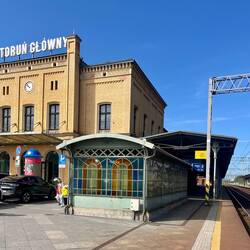 Bahnhof Toruń, unser Zug geht nach Giżycko