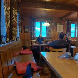 Inside the hut