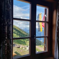 View through the hut window