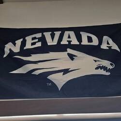 University of Nevada flag in the restaurant