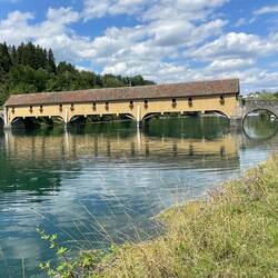 Lunch spot on Swiss side of bridge