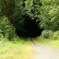 Entry to the riverside path