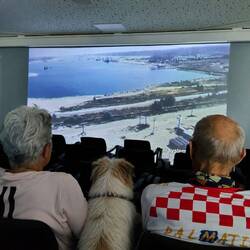 Watching a short film about the making of one of the dams