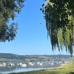 One if two blimps we saw over the lake