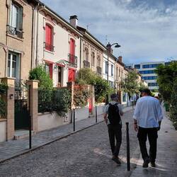 And just across the road, a street of more traditional terasse housing