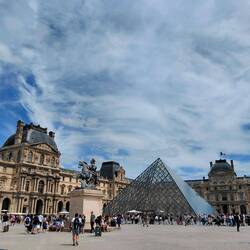 Not as many tourists as expected outside the Louvre