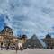 Not as many tourists as expected outside the Louvre