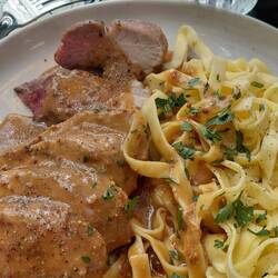 Roti porc with honey mustard sauce, delicious