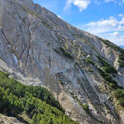 Path alongside the mountain. Not as scary as it looks.