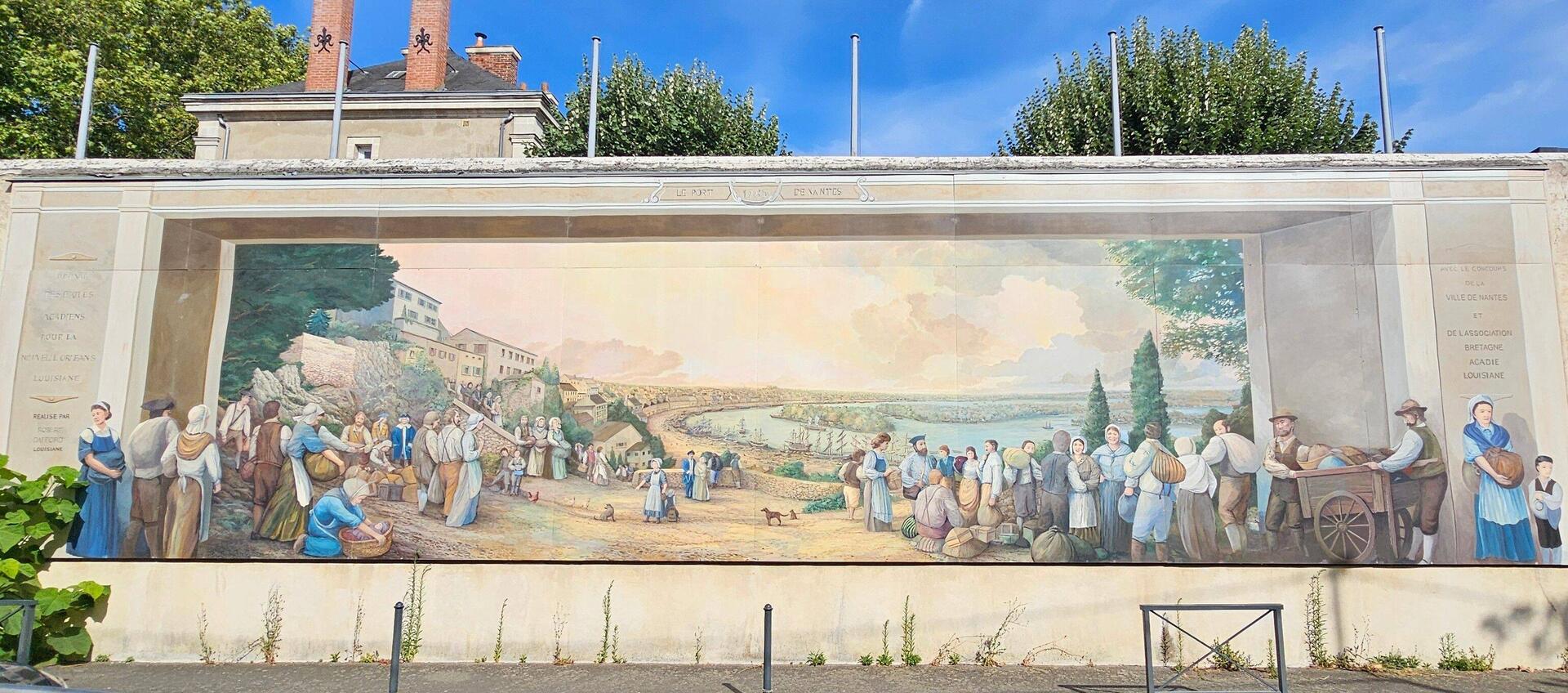 Til minde om Akadiernes afrejse fra Nantes i 1785.