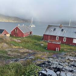In the foreground the only house still in use. The 2 people we bought the smoked fish from live here
