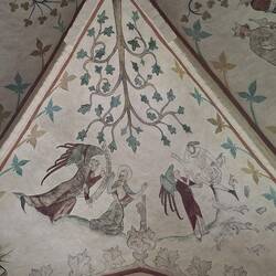 Erzengel Gabriel: links bei Maria, rechts bei den Hirten