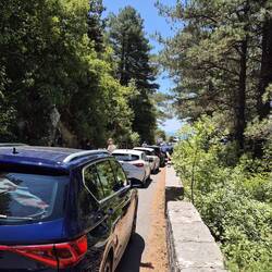 Stau auf der Serpentinenstraße nach Kotor