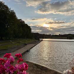 beinahe ein schöner Sonnenuntergang am Stadtparksee in Winterhude