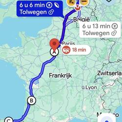 De oorspronkelijke route (1388 km)