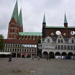 St Mary's Church (1350) behind the Markt