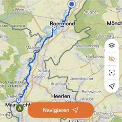 80 km von Maastricht nach Kessel.