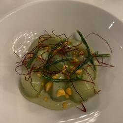 Scallops with passion fruit and hibiscus