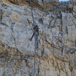 Kleiner Klettersteig zum Gipfel der Birkkarspitze.