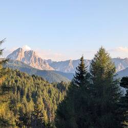 Mit Blick auf den Peitlerkofel. Morgen komme ich ihm noch näher.