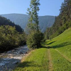 Am Pfunderer Bach geht's Richtung Niedervintl.