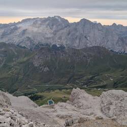 Die Königin der Alpen "Marmolada" begleitet mich heute den ganzen Tag.