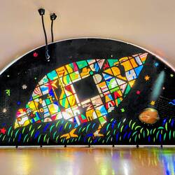 Metro artwork, a gift from Russia -Riaba the hen from Russian folklore