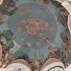 The dome tells the story of the history of Paris in a spectacular fresco
