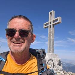 Hansi auf dem Gipfel des Klosterwappen, 2.076 m