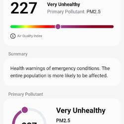 Air quality where we are now. Staying in a hotel.
