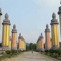 From the gate you move through the Sutra Garden: 99 stone pillars engraved with Buddhist scriptures.