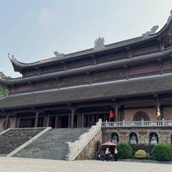 And on up to three temples, overlooking the lake, they rise one above the other.