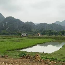 Leaving Van Long to cycle empty roads and beautiful scenery to Tam Chuc.