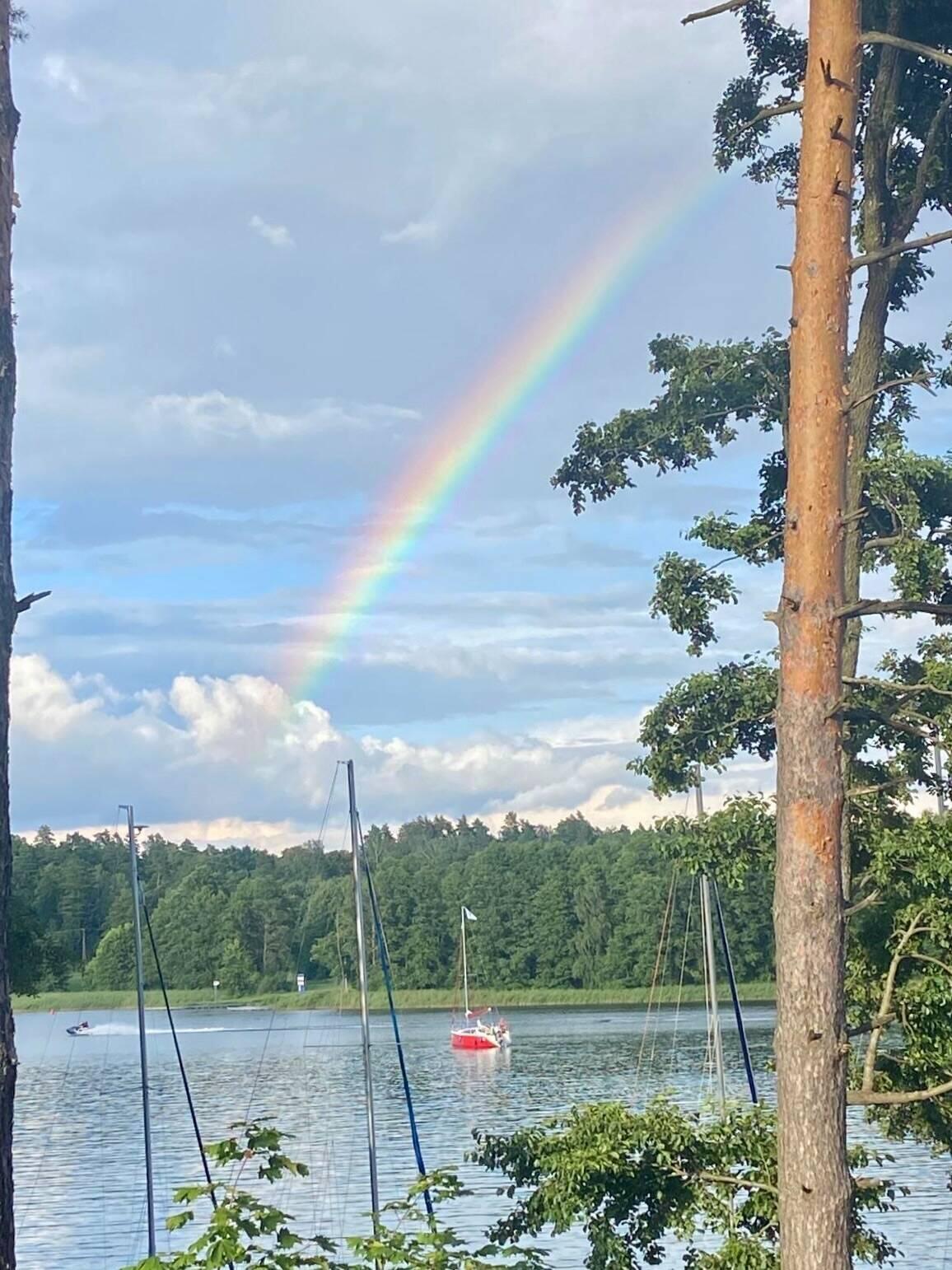 Tajtysee, Blick von der Tiny-House-Terrasse