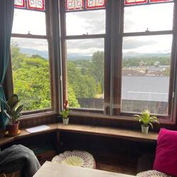 The view from the sitting room at the hostel