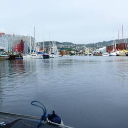 View up the small boat harbour