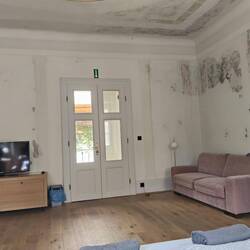 This is my bedroom, the ex- upstairs reception room.