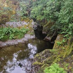 Upstream from footbridge over afon Mynach
