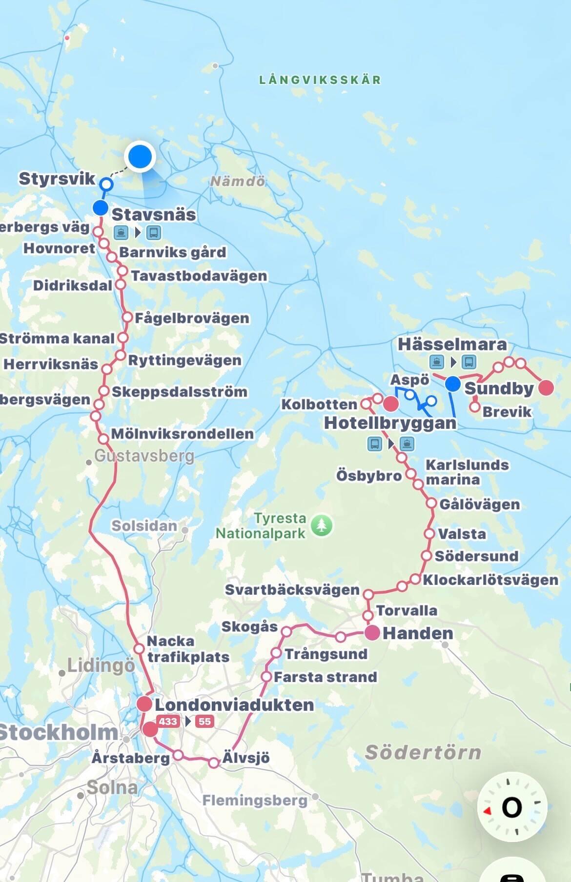 Die Fähren auf der Original Route war leider zu spät, also ab ins ÖPNV Abenteuer.