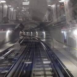 Coming into the station - look mum no hands!