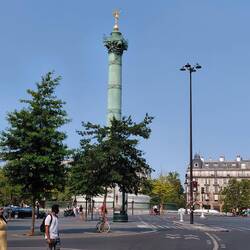 Place de Bastille on a sunny Saturday morning