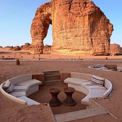 The elephant rock. Adjacent, a fancy bamcy café.