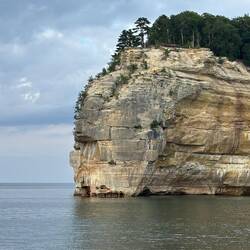Indian Rock. Rock protrude is nose, bottom is chin, trees are headdress