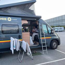 Camping dinner at the convention centre