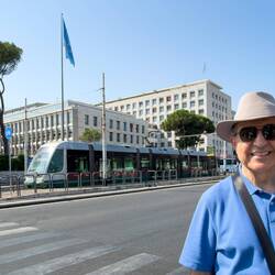 Mui with the FAO HQ where MuNe is located ... before crossing over from the apartment.